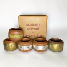 HMS Teak Napkin Rings Set