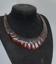 Vintage Baltic Amber Bead Cleopatra Style Collar Length Necklace  16"