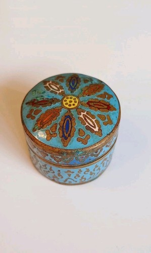 Antique cloisonné enamel pill - enamel,