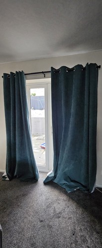 Dunelm teal ribbed curtains - dunelm,