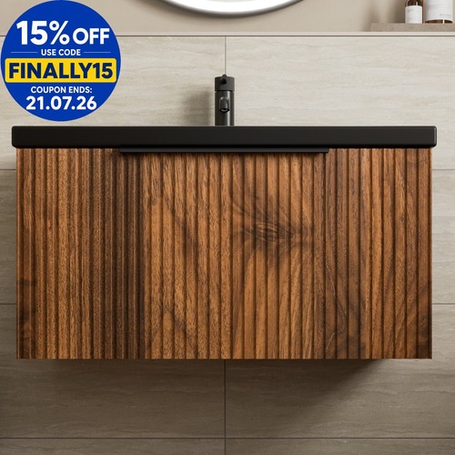 Fluted 800mm bathroom vanity - bathroom,