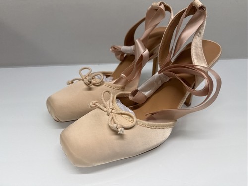 Satin ballet heels square - square, toe