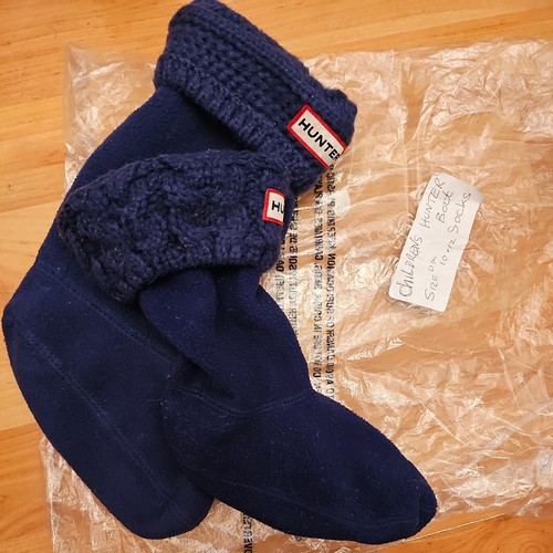 Hunter tall navy fleece welly - fleece,