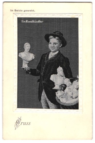 Silk postcard art dealer - an,