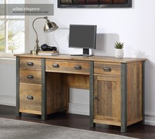 Urban Elegance Reclaimed Large Home Office Desk (VPR06B) SRP £945 *CORNER DAMAGE