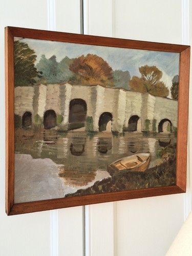 Oil painting board river - on,