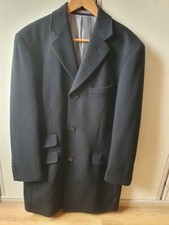 Mens Greenwood Elite Black Coat Cashmere Blend Pure Finest Quality Tailoring Sml