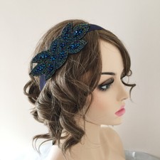 Beaded Crystal Flapper Headband 1920s Gatsby Party Fascinator Wedding Bridesmaid