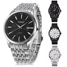 CURREN Men's Quartz Date Stainless Steel Waterproof Classic Business Wrist Watch