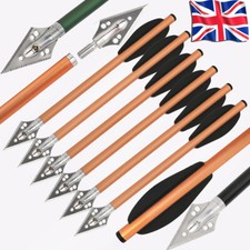 24X 6.3" Aluminium Arrows Bolts Blade Broadheads Vanes Archery Bow Arrow Hunting