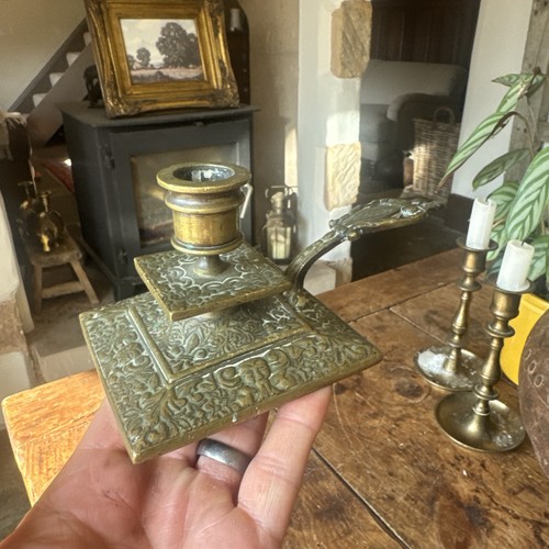 Antique brass chamberstick - antique,