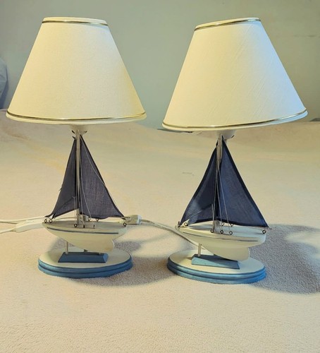 Pair nautical sailboat table - nautical,