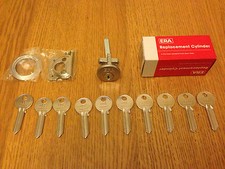 ERA Rim Cylinder Brass Polished Chrome Lock Door Night Latch Key 30 keys  Satin