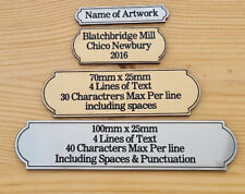Personalised Picture Frame Plaque Artist Name Engraved Plate Brass/Silver Effect