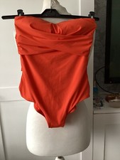Immaculate Jasper Conran Size 8 Burnt Orange Bardot Front Costume