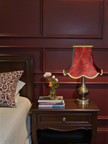 Burgundy red paisley table