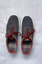Mens Grey Canvas Lace Up