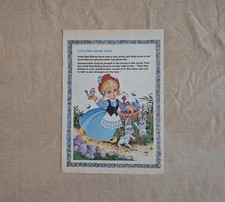 Vintage Children’s Book Plate – Little Red Riding Hood Illustration Double Sided