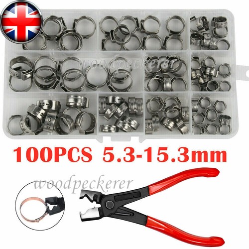 100x assorted hose clamp - assorted,