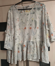 Monki Cream  Floral Print 3/4