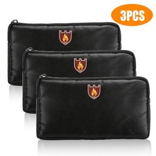 3PCS Fireproof Document Bag Money Bag Fire Cash Pouch Envelope Holder Waterproof