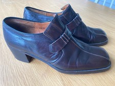 Vintage 70s Men's Saxone Brown leather platform shoes (Stones Bowie) EU 44 UK 10