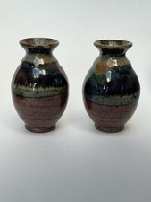 2 X Vintage Miniature Studio Pottery Stoneware Vases, BEAUTIFUL ! 