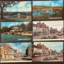 6 Vintage Powys postcards LLANDRINDOD WELLS Street views, Old cars, Boathouse