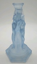 Art Deco Frosted Blue Pressed