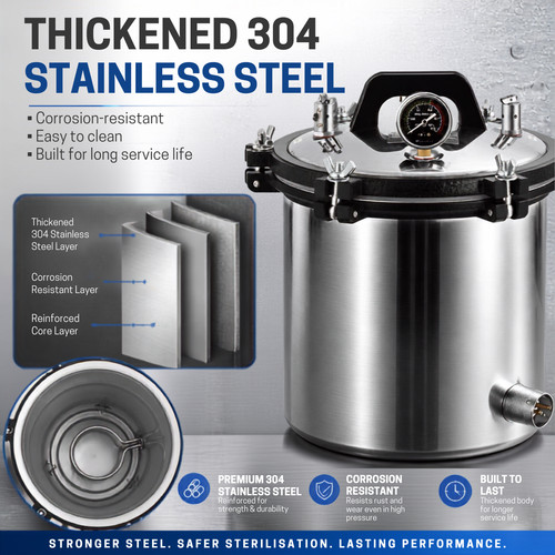 18l steam autoclave steriliser - steam,