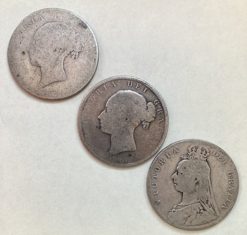 Three victorian halfcrowns - three,