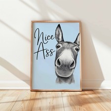 Funny Donkey Wall Art Print
