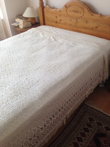 Vintage open lace bedspread
