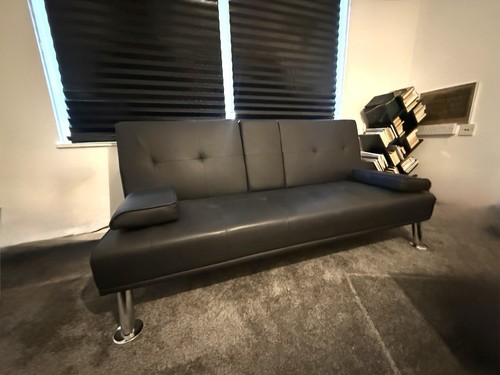 Leather sofa bed seater - bed,