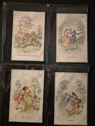 Vintage rococo postcard - postcard, set