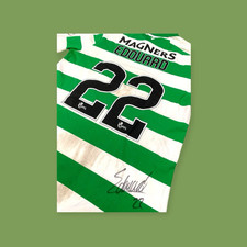 Celtic 2019/20 Edouard signed match worn Home New Balance football shirt size L