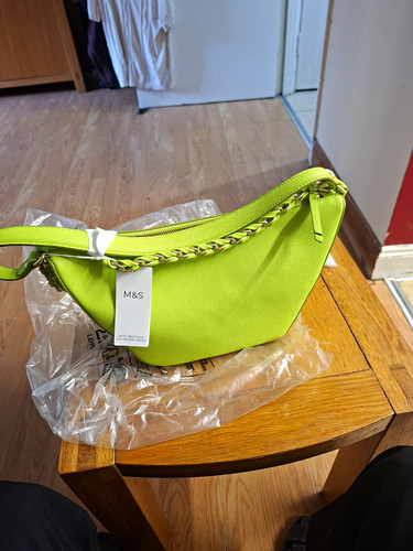 Green faux leather pebbled - m&s,