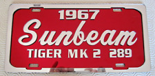 1967 SUNBEAM TIGER MK2 289 PLAQUE. CHROME AND RED