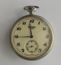 Vintage Sekonda 18 Jewel Railway Pocket Watch. USSR. Steam Train. Working Order.