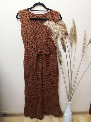 Boho crochet long vest - boho,