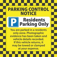 x20 Resident Parking Ticket
