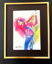 LEROY NEIMAN +  SEVE BALLESTEROS + CIRCA 1970'S + SIGNED PRINT FRAMED $