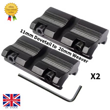 11mm Dovetail to 20mm Weaver Picatinny Rail-Tactical Scope Mounts Riser X2