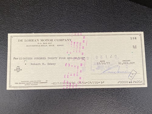 Delorean car company - car, check