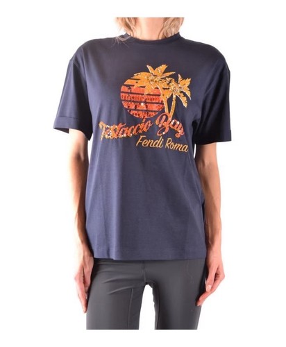 Fendi blue logo tshirt - blue, size