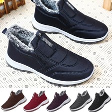 Mens Womens Waterproof Fur Lined Snow Ankle Boots Winter Ladies Warm Flat Shoes