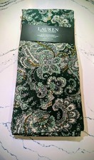 NEW RALPH LAUREN GREEN PAISLEY 2 PACK TEA TOWELS - CHRISTMAS 