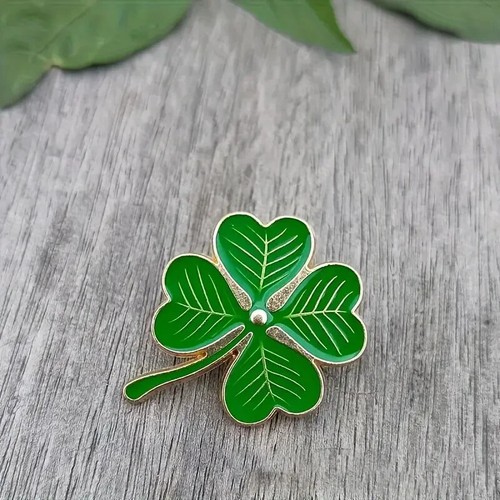 Green gold lucky clover leaf - gold,