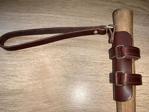 Unique leather walking stick - leather,