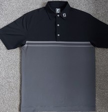 *** New Mens Large FootJoy Black Athletic Fit FJ Golf Shirt L ***